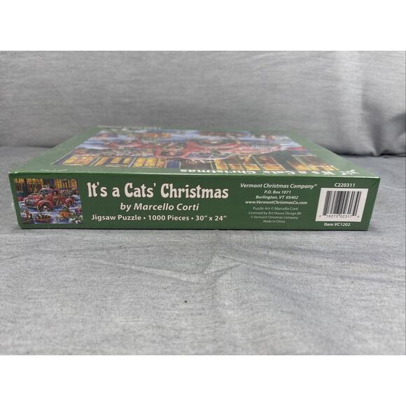 Vermont Christmas Company It's a Cat's Christmas 1000 PC Jigsaw Puzzle SEALED - Picture 5 of 6